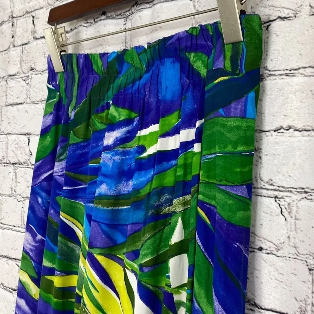 Vintage Dorothy Schoelen Platinum Tropical Wrap Skirt‎ ladies size 6